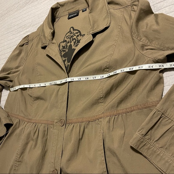 AVENUE Button Front Khaki Lightweight Jacket Size 18/20 - Picture 4 of 10